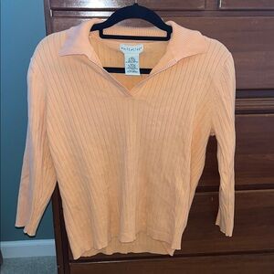 White Stag Orange Ribbed Polo Blouse